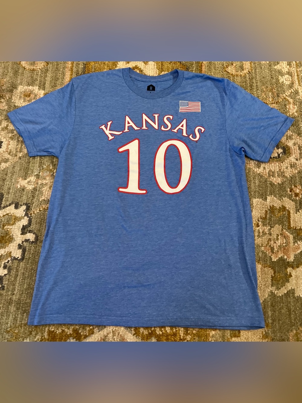 Kansas Jayhawks Johnny Furphy #10 Jersey Shirt Men’s Size Large Color Blue
